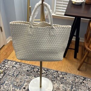 Elegant Cream Woven Tote Bag